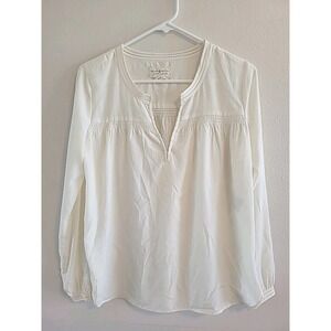 Ralph Lauren Denim & Supply Womens Cream‎ Pullover Blouse V Neck Size Small